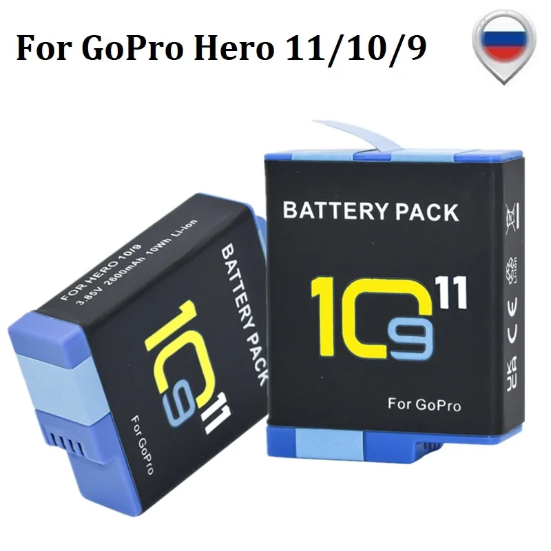 Per Gopro Hero 11 Hero 10 Batteria O Caricabatterie 2000Mah Per Gopro Hero 9 Hero10 11 Accessori Per Fotocamere