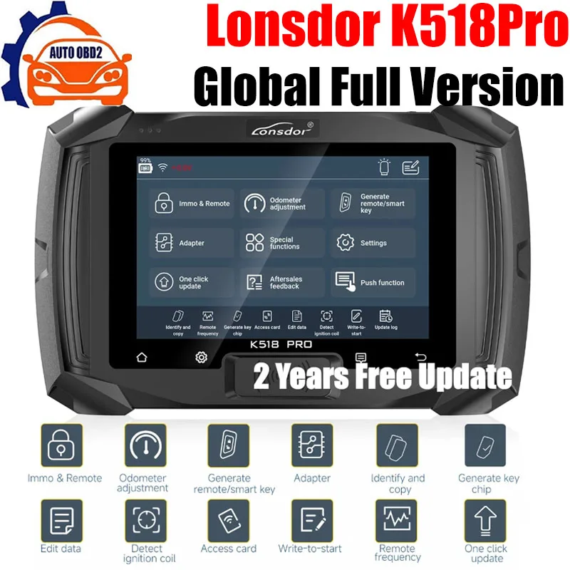 Lonsdor K518Pro K518 Pro Global Full Version Key Programmer Free AKL Activation License Newly Add Can-FD and DOIP Protocols