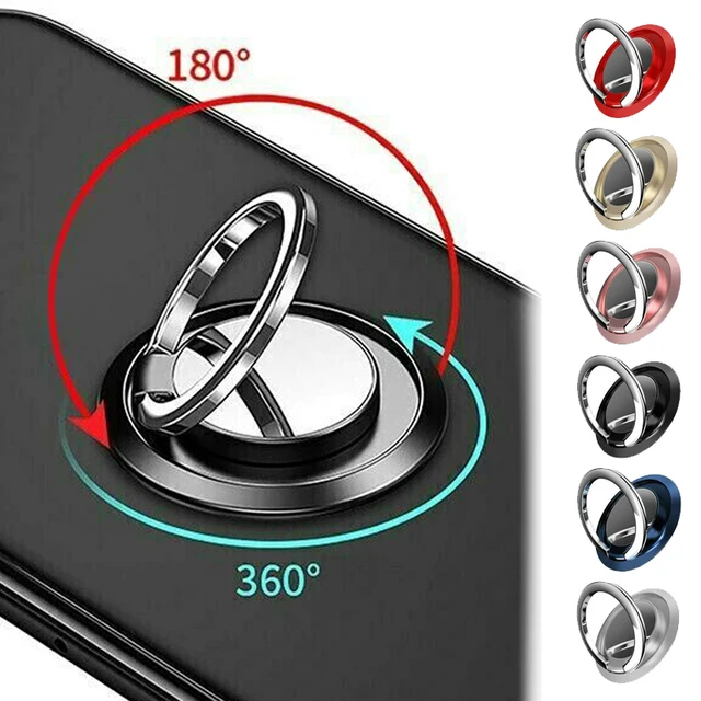 360 Degree Rotating Finger Ring Phone Holder Stand for Mobile Phone Car Magnetic Mount Phone Back Sticker Pad Unniversal Bracket 1