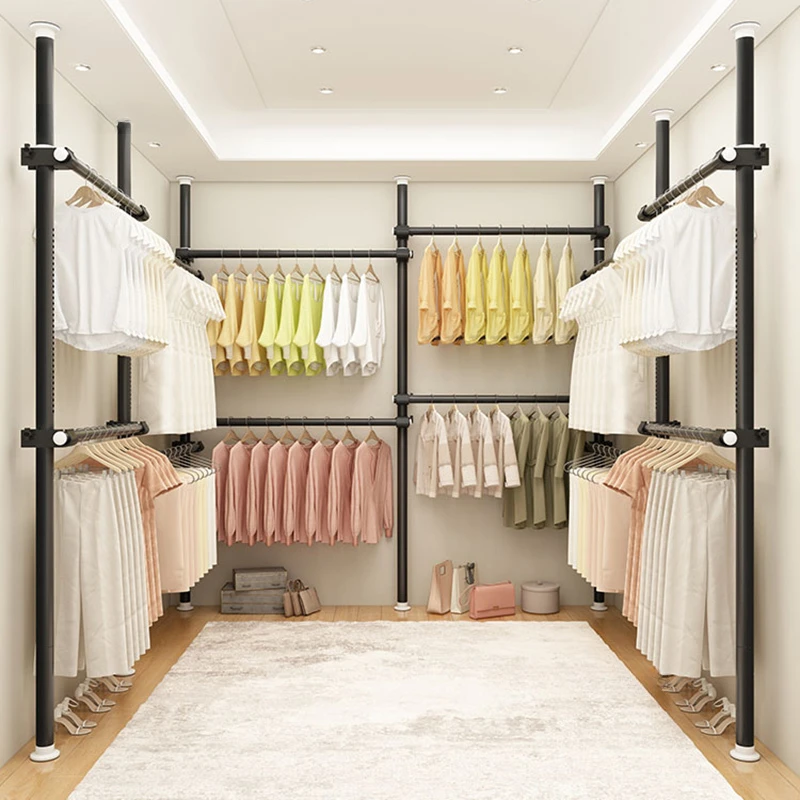 

Bedroom Wardrobes Top-standing Clothes Drying Rack Indoor Household Clothes Hanger Retractable Clothes Drying Rod Storage Rack