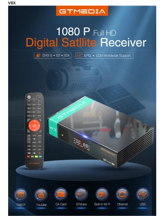 GTMEDIA V8X HD 1080P  ù DVB-S S2 S2X  2.4G  H.265 ׷̵, GTmedia V8 Nova V8 Honor V7s2x