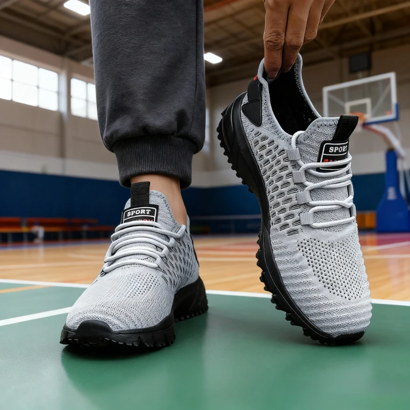 Men's Sneakers Mesh Lightweight Breathable Upper Outdoor Walking Tennis Shoes Fashion Running Shoes Luxury Male Tenis Masculino