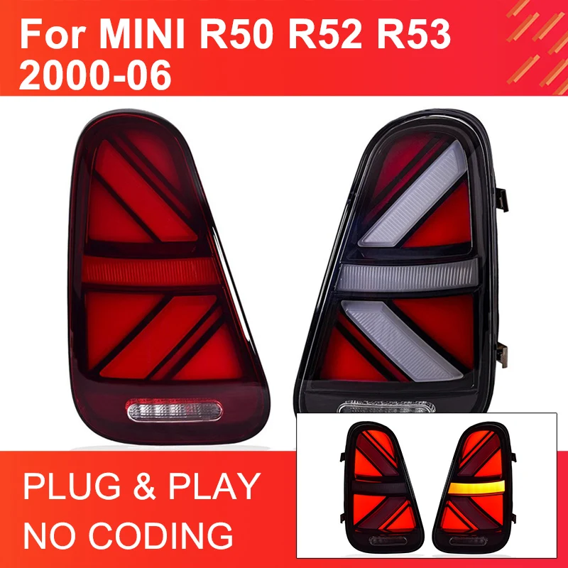 

1 Pair LED Tail Light Assembly for BMW MINI R50 R52 R53 2000-2006 Taillights Plug and Play LED Running Reverse Rear Taillight