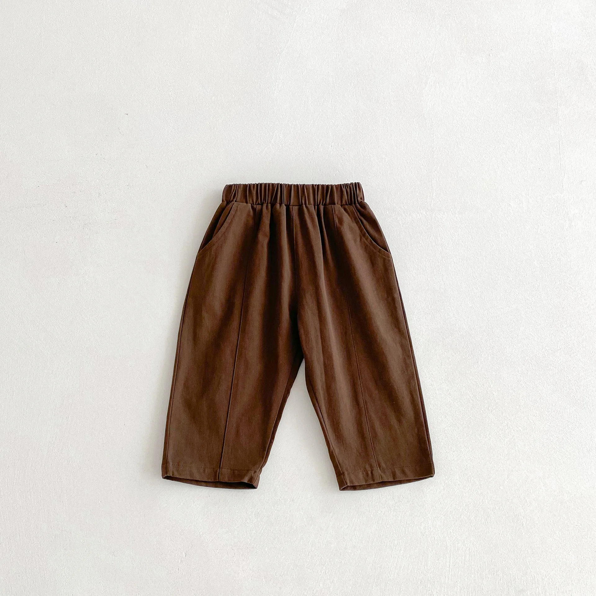 سراويل هاريم مطوية للأطفال لفصلي الربيع والخريف، للأولاد والبنات من عمر 1-6 سنوات، بنطلون كاجوال بلون سادة قابل للطي، ملابس أطفال كورية 2026