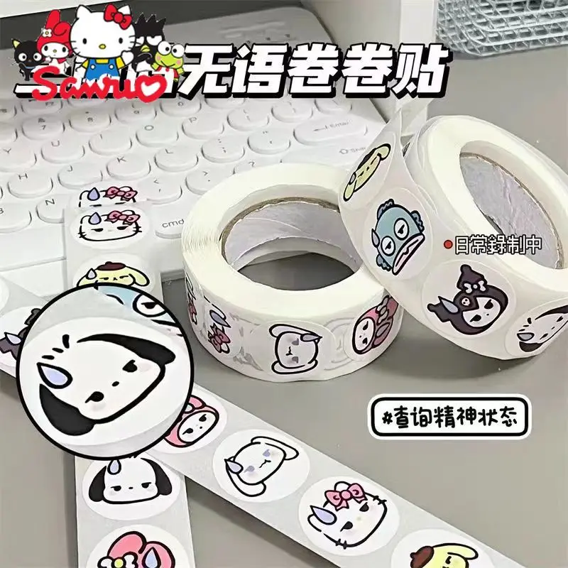 

Sanrio Melody Kuromi Hello Kitty Cinnamoroll Pochacco Sticker Decorative Handbook Closure Tape Essential Stickers for Students