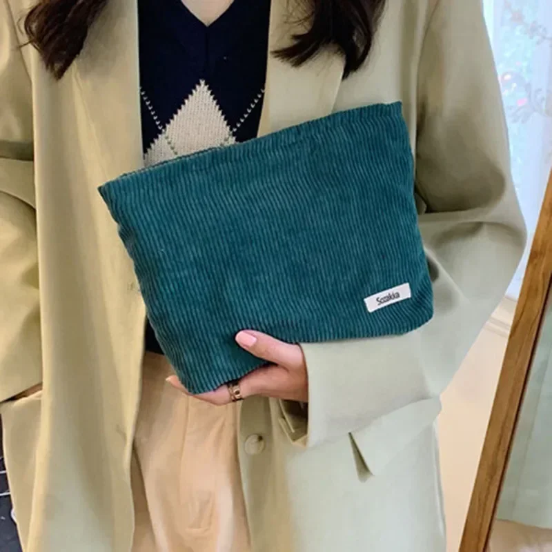 Makeup Organizer Cosmetic Bag Cosmetic Storage Bag Makeup Bag Cosmetic Case Corduroy Travel Cosmetic Bag Portable Makeup Storage Bag Purses Women Large Capacity Zipper Make Up Organizer Storage Clutch
