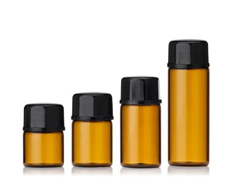 100x 1/2/3/5/10 מ "ל מיני ענבר ריק דרופר בקבוק זכוכית שמן אתרי ניחוח ארומתרפיה מדגם מבחן בקבוק מפחית