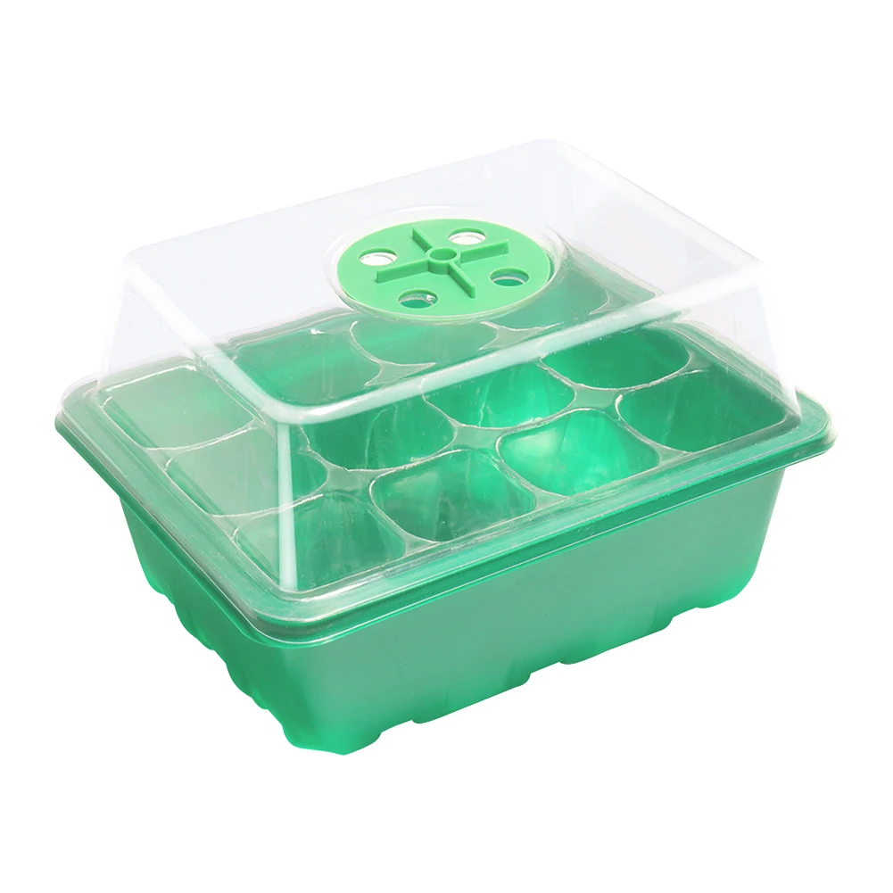 12 Holes Plant Germination Starter Tray Stackable Succulent Propagation Tray Mini Greenhouse Germination Tray for Plant Growing