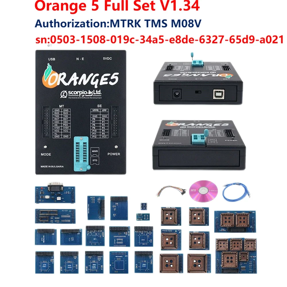 

Высококачественный OEM-программатор Orange5, программатор Orange 5 с полным адаптером, программное обеспечение orange 5 v1.34