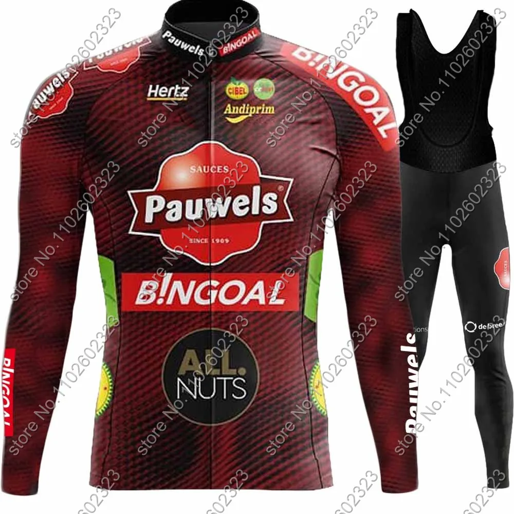 2024BingoalPauwelsSaucesCyclingJerseySetLongSleeveWinter