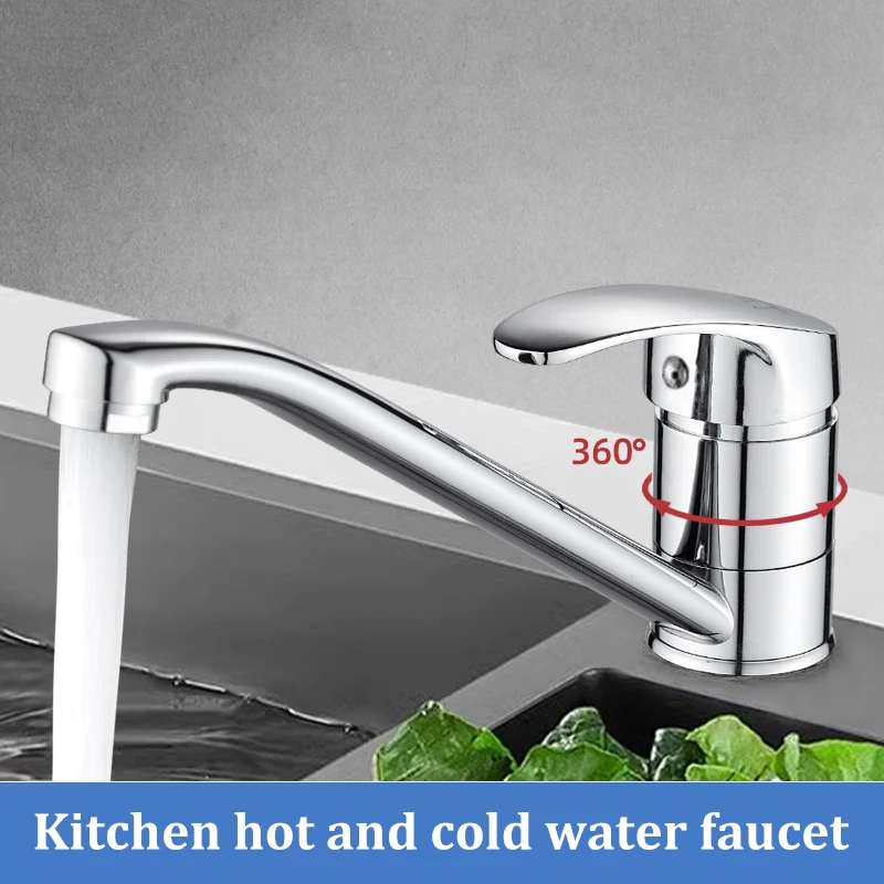 ก๊อกน้ำห้องครัวแบบปากยาว หมุนได้ทั้งน้ำร้อนและน้ำเย็น ก๊อกน้ำแบบกันน้ำกระเด็น ก๊อกน้ำแบบคอสูง 1