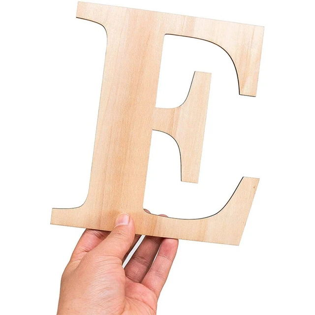 Letras de madera de 4 pulgadas, letras de madera sin terminar para  decoración de pared, letras decorativas decorativas pintables, letras de  pie en