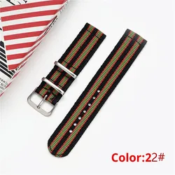Universal Waterproof Nylon Canvas Watch Band - Premium Sport Strap - 20mm (22)