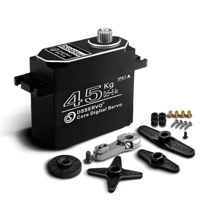 Bezuhlý RC servomotor 35/45 kg·cm, vysoký moment, ozubená kola z kovu