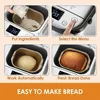 Bread Maker Machine with Gluten-Free Setting, 2LB 1.5LB 1LB Automatic Breadmaker with Homemade Cycle, 15-in-1 Stainless Steel 4