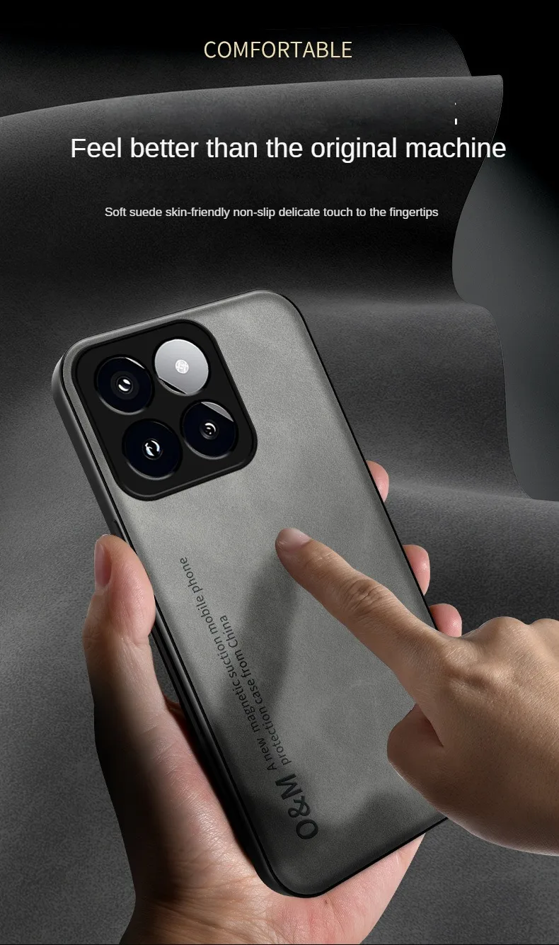 حافظة مقاومة للصدمات لهاتف Xiaomi 14T / Xiaomi 14T Pro غطاء حماية مدمج بحامل سيارة شفط مغناطيسي Coque Funda Capa