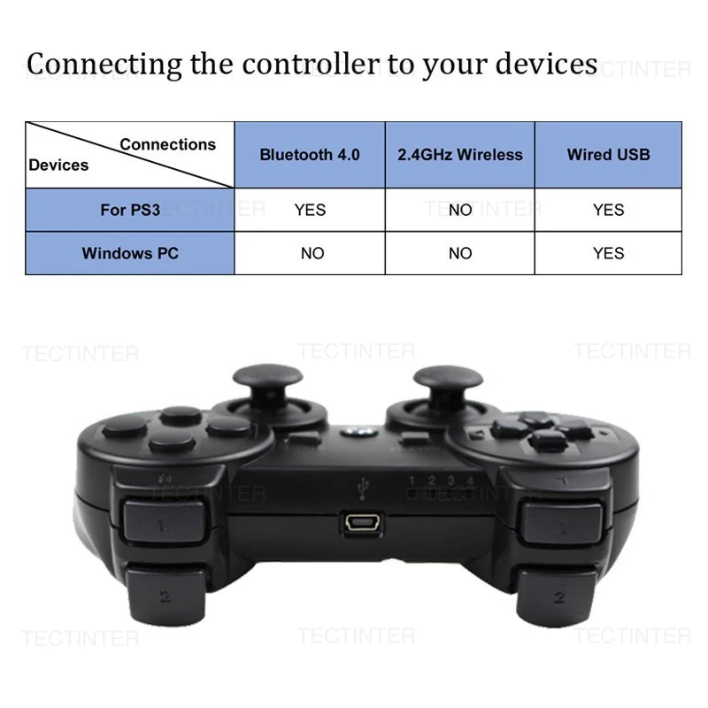 Bluetooth-Compatible Wireless Controller For PS3 Joystick Gamepad For PlayStation 3 Controle Accessories USB PC Game Controller - 6