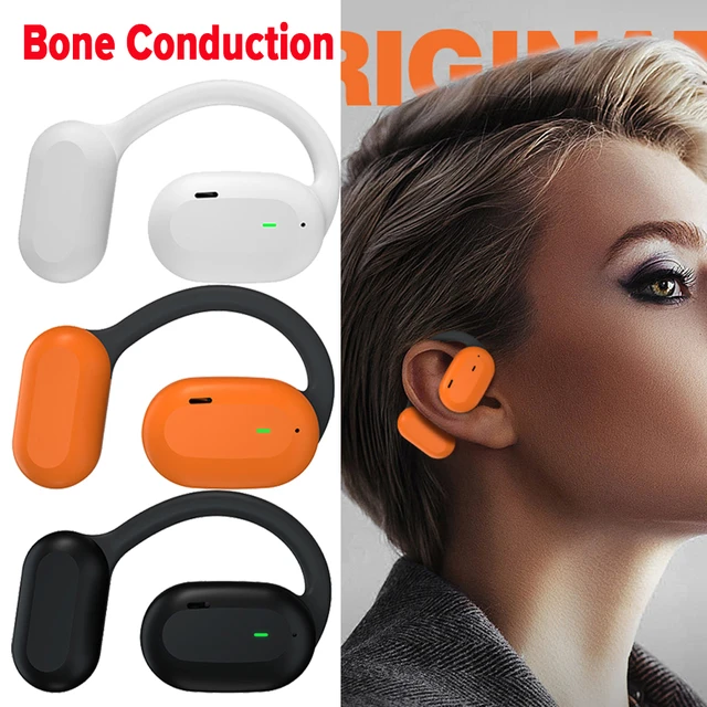 Auriculares de conducción ósea, cascos inalámbricos con Bluetooth, manos  libres, deportivos, para juegos, reducción de ruido