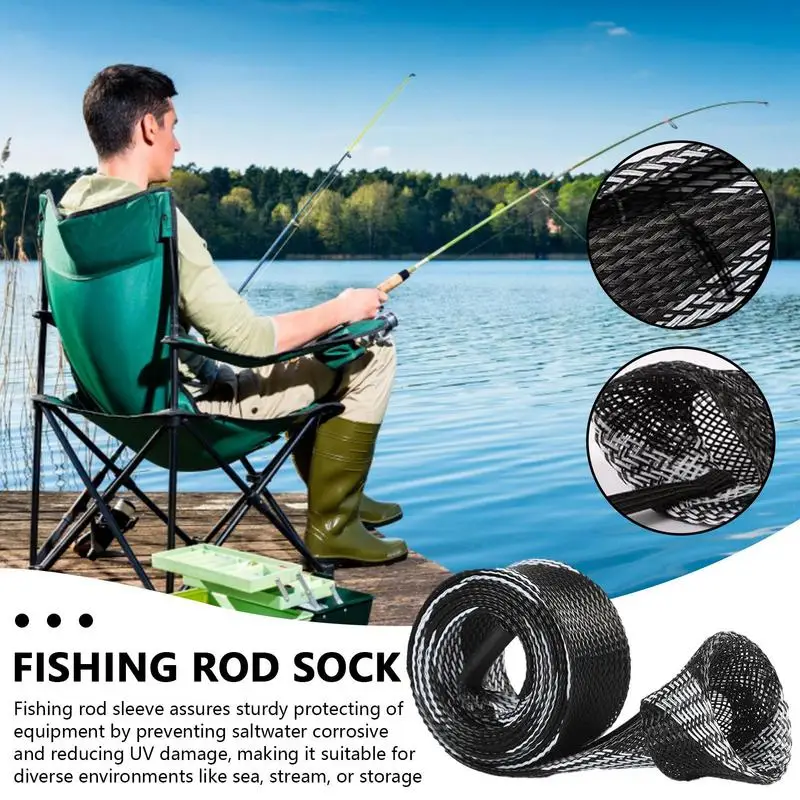 Housse De Canne à Pêche Télescopique En Néoprène - 59cm à 140cm, Noir