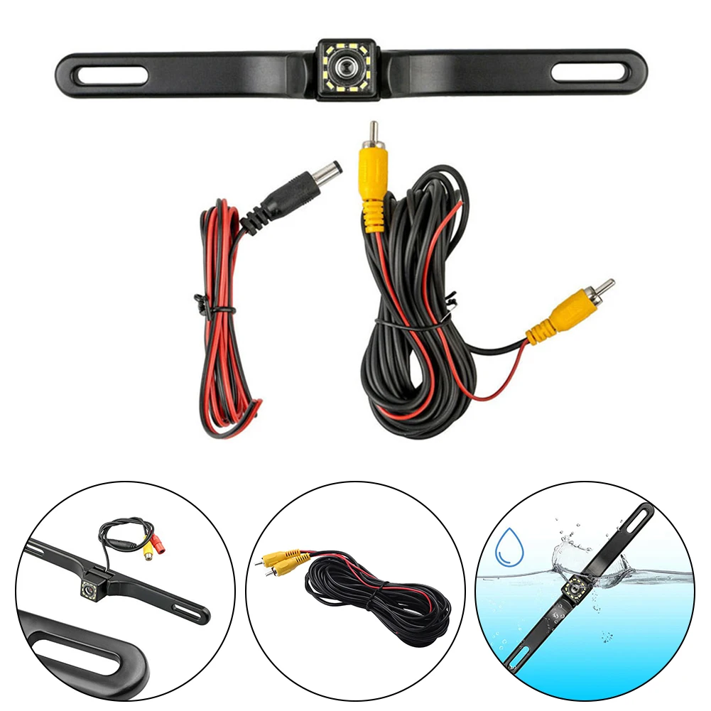 

Waterproof 170° HD Car RearView Reverse Backup Camera License Plate Night Car Backup Camera Automobiles Electronics