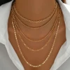 Colliers en chaîne de perles tressées simples, ton or, ensemble de colliers avec pendentif superposé pour femmes, usage quotidien et de fête, 5 pièces/ensemble