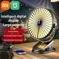 Xiaomi 8000mAh Clip-on Fan 5 Speed Quiet Rechargeable Desktop Portable Air Circulator Wireless Fan With LED Light Camping Home 1