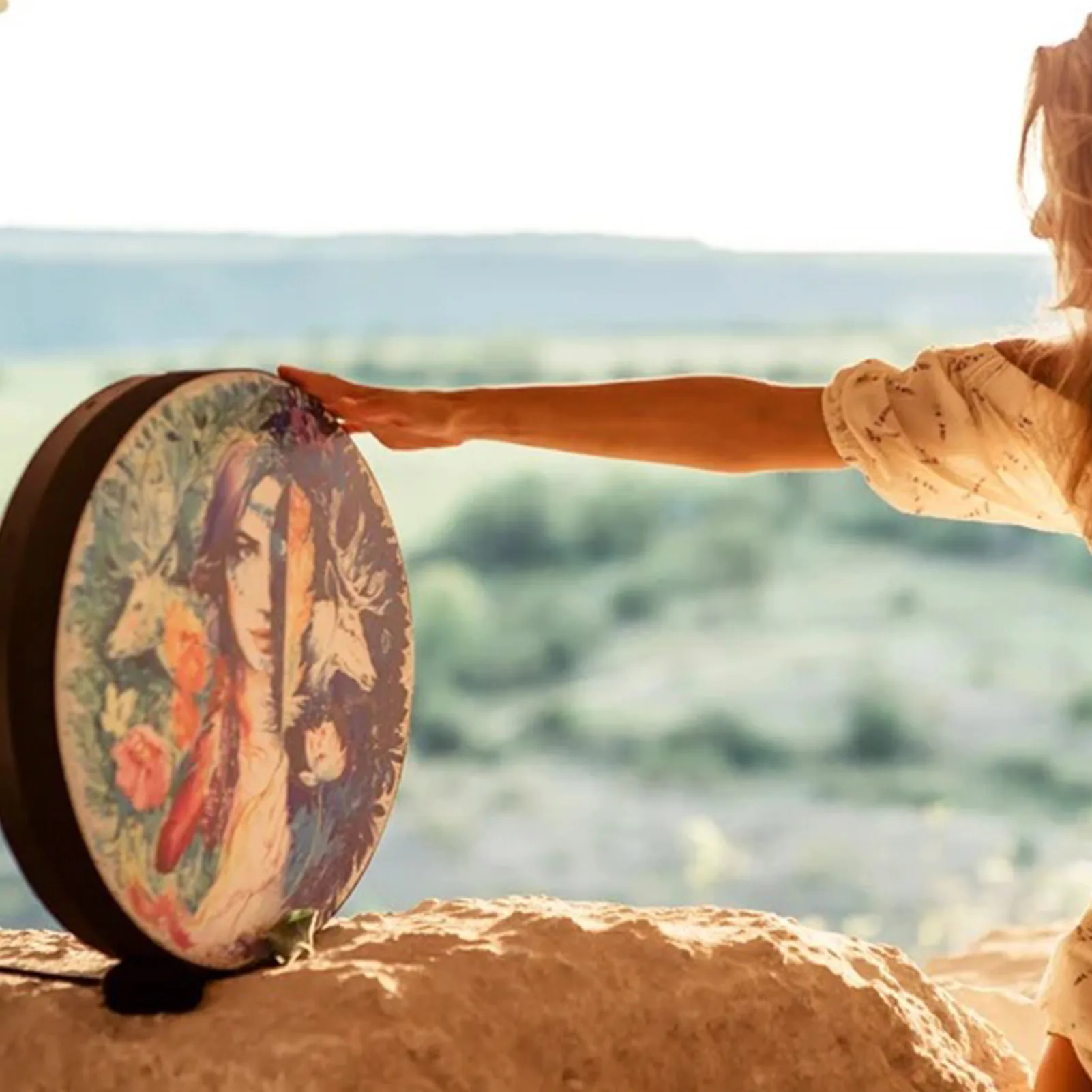 Handmade Shaman Drum Innovative Shamanic Drum With Beater Siberian Music Spiritual Bass For Spiritual Music Sound Of