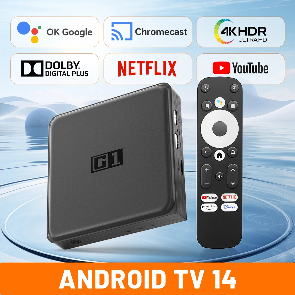 KINHANK Android 14 スマート TV ボックス G1 4K@60fps Netflix