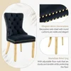 Velvet Upholstered Dining Chairs Set of 4, Modern Button Tufted Chairs with Lion Head Pull Ring and Stainless Steel Legs, Chairs 4