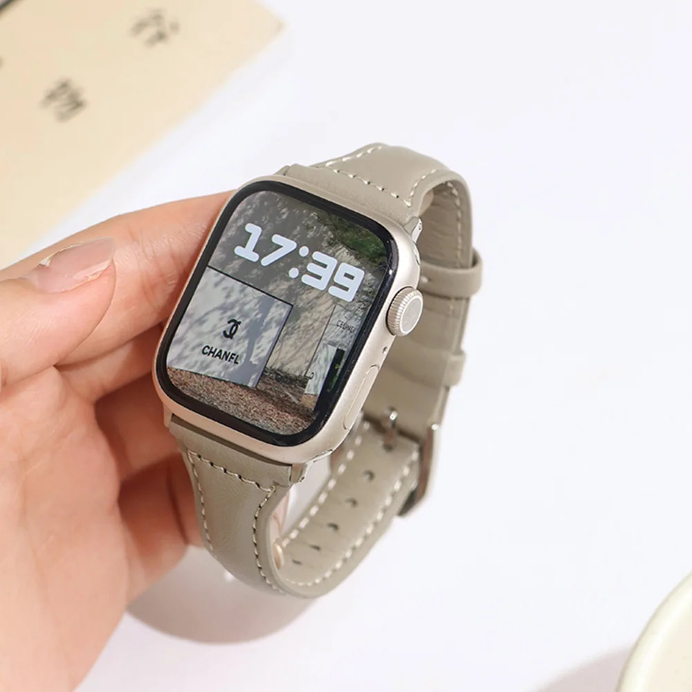 Elegant Slim Leather Watch Strap Bracelet Loop
