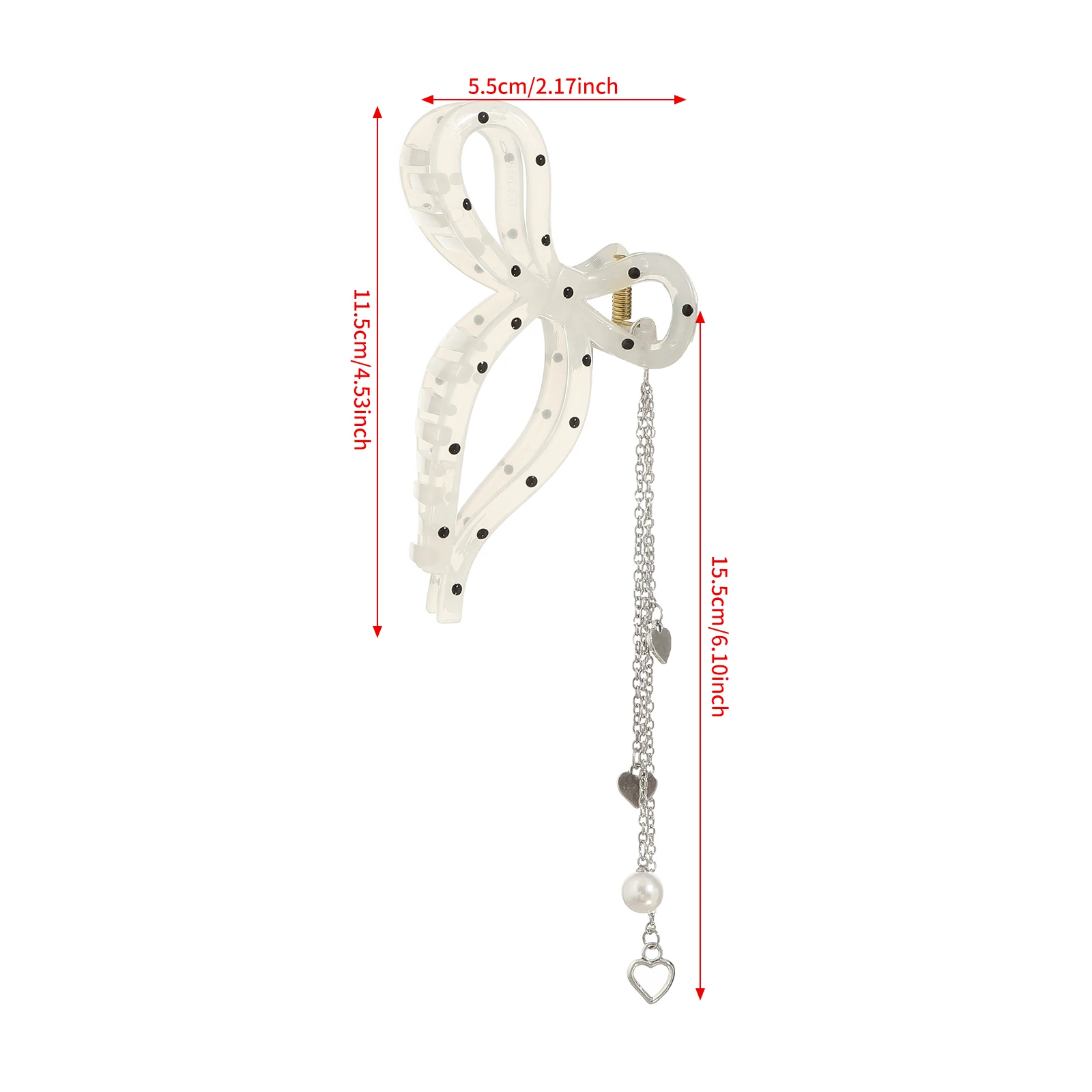 1pc Bowknot Polka Dot Tassel Hair Claw Ponytail Hair Clip Hairpins Barrettes For Women Girls Party Vacation Hair Accessories