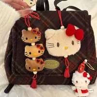 Kawaii Sanrio Hello Kitty Christmas Plush Backpack Pendant Cute Cartoon Keychain Decoration Stuffed Doll Girls Birthday Gift 1