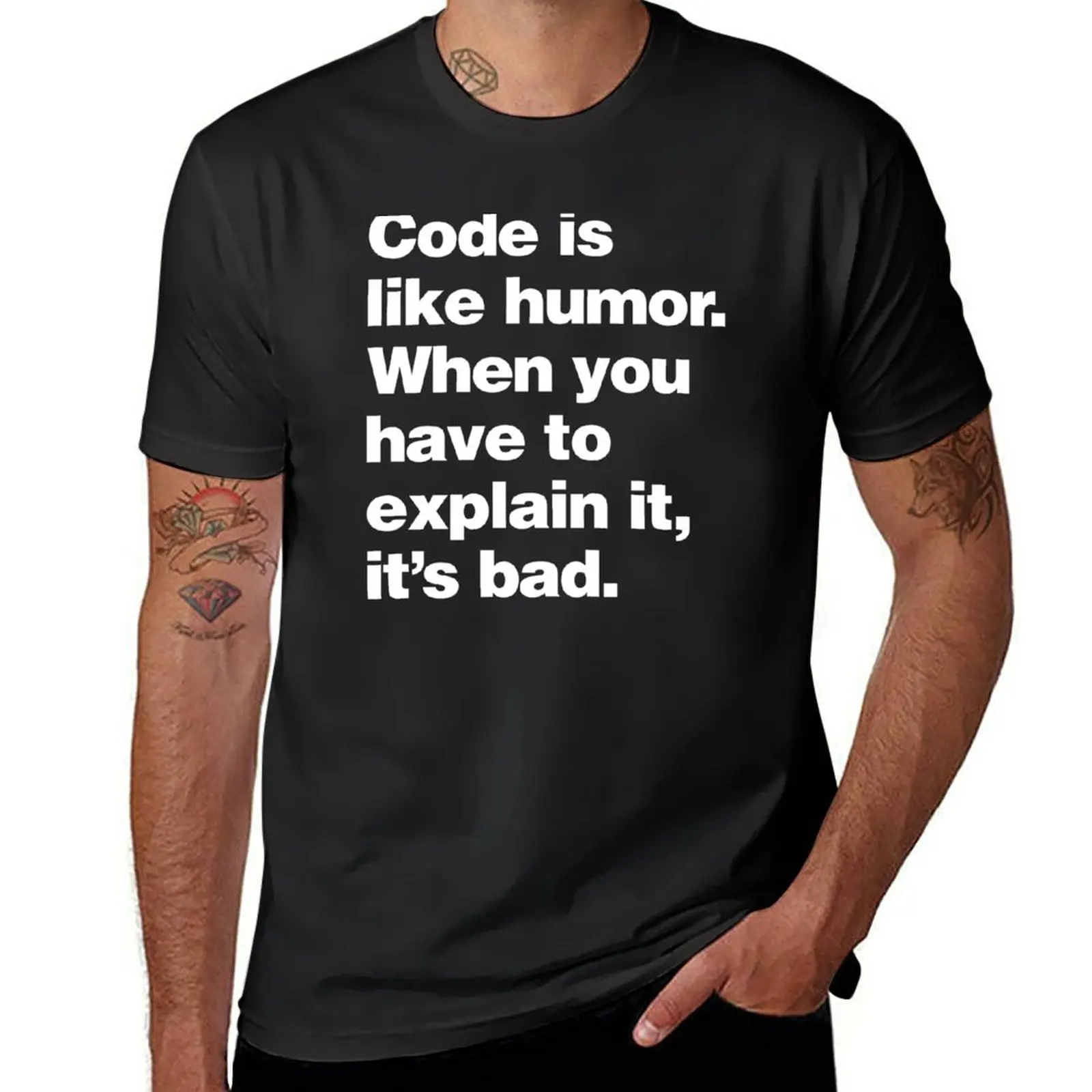 

New Code is Like Humor - Funny Programmer Saying Quote T-Shirt kawaii clothes Short sleeve tee graphic t shirts tshirts for men