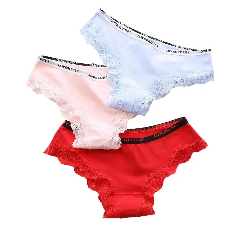 

LANGSHA Sexy Panties 3Pcs/lot Women's Lace Panties Seamless Cotton Lingerie Breathable Pants Sexy Briefs Girls Soft Underwear