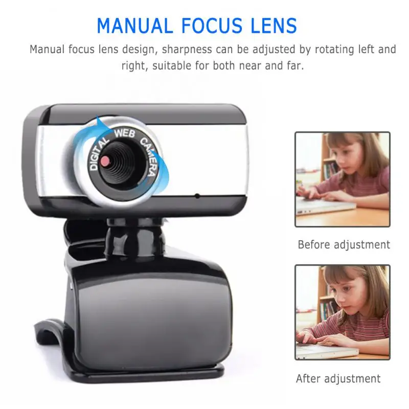 1~10PCS 480P Webcam Zoom Webcam Mic USB 2.0 Web Camera+Microphone CMOS Sensor Driverless For Desktop/Laptop/PC