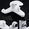 White Shower Faucet Brass Mixer Wall Mounted Single Handle Bathroom Mixer Tap ABS Hand Shower 3
