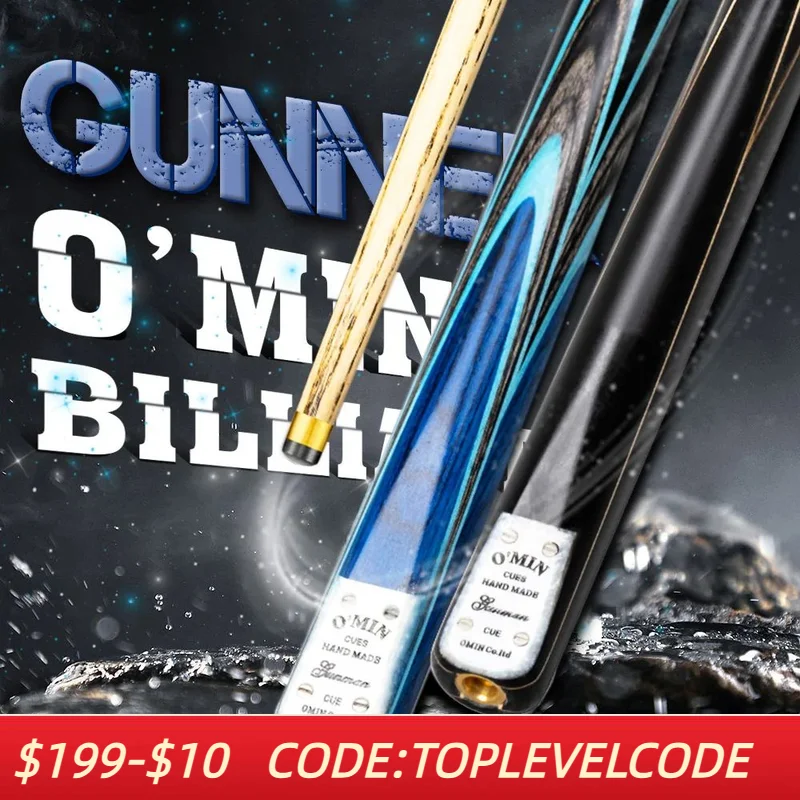 O'Min Gunman 3/4 Split One piece Ash Shaft Snooker Cue 9.5/10mm Tip Professional Billard Stick Kit with Excellent Box Extension