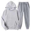 Plain Fleece Tracksuits Unisex Jogger Sets Wholesale Active Wear Men Track Suit Hoodies And Sweat Pants Set Conjunto Masculino 3