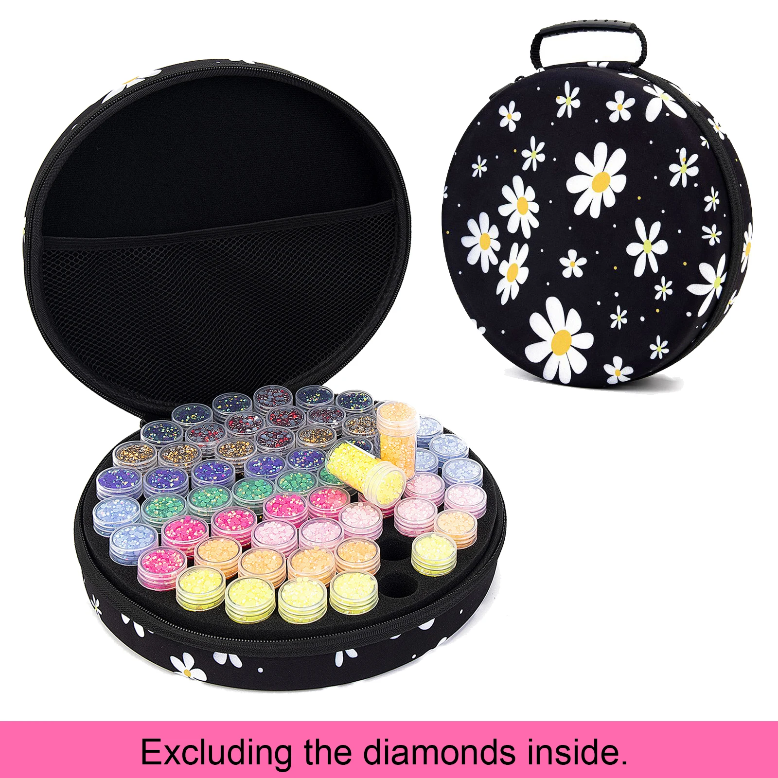 ARTDOT Opbergdozen voor diamantschilderen, 60 vakjes voor kralen met 5D-diamantkunstaccessoire- en gereedschapset (Groot (120 stuks