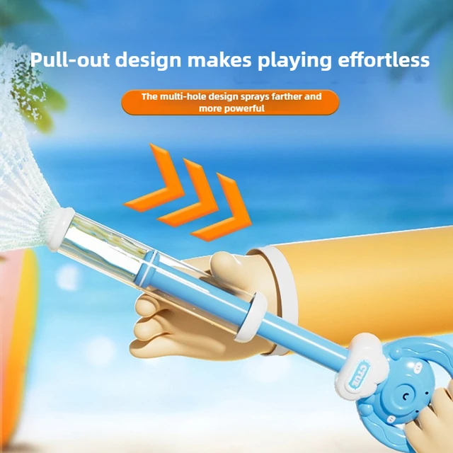 High Capacity Pull Push Water Blaster with Firework Spray Kids Water Cannon for Outdoor Summer Fun Multiplayer Splash Battle Toy 3