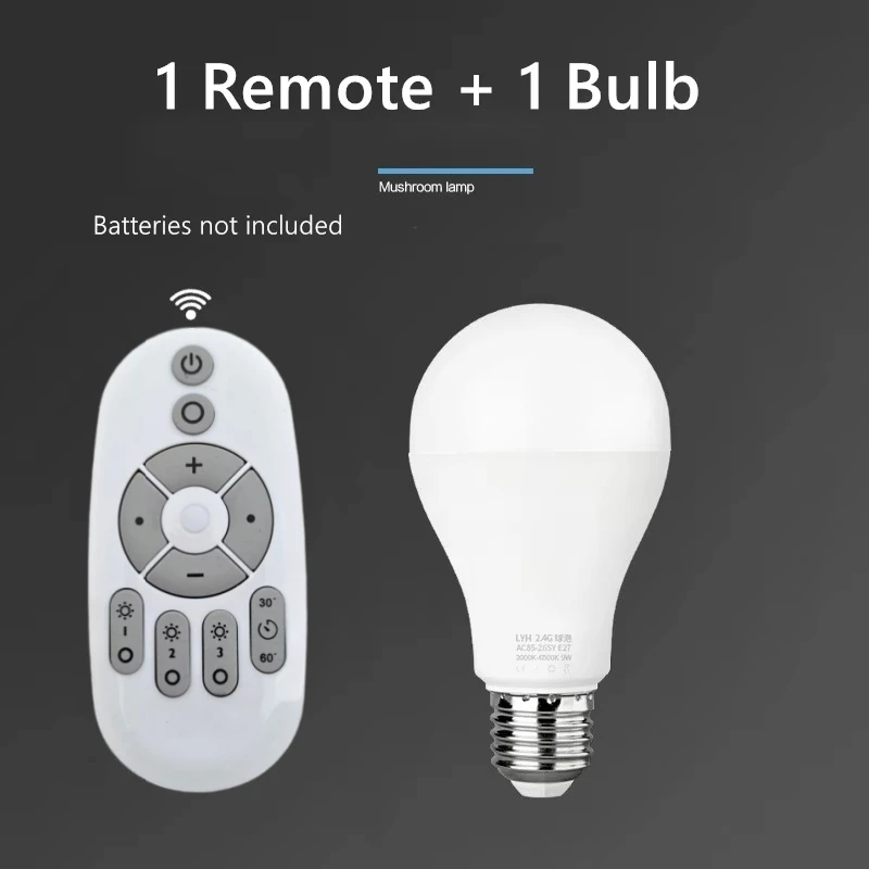 Smart LED Bulb with Wireless Remote Control and Adjustable Lighting