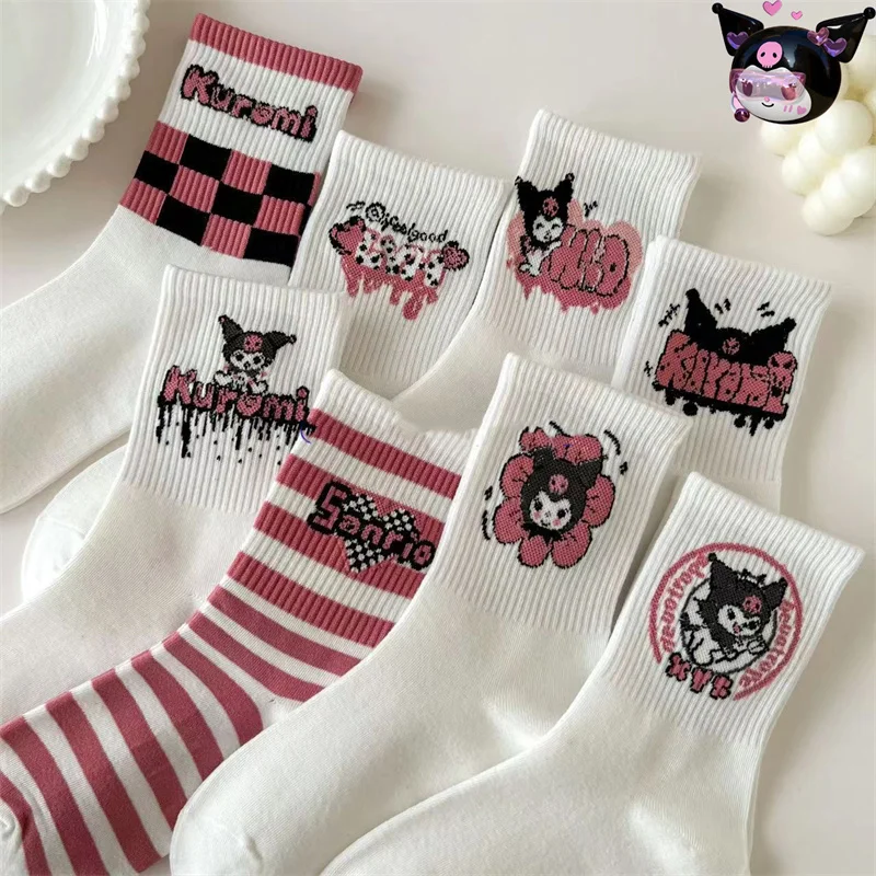 

Sanrio Kuromi Mid-Tube Socks Women's Summer Thin Section Ins Tide All-Match High-Value Student College Cute Cartoon Long Socks