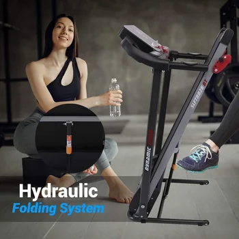 Folding Treadmill - Foldable Home Fitness Equipment with LCD for Walking & Running - Cardio Exercise Machine - Preset 6