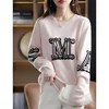 Autumn and Winter Cashmere Elegant Women's Cashmere Pullover O Neck Slouchy Loose Soft Women's Sweater Fashion Pullover 1