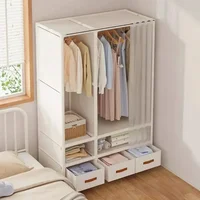 Armoire de Rangement en Tissu pour Chambre à Coucher, Simple et Grande Capacité, Robuste et Durable, Anti-Poussière, Organisateur de Rangement 4