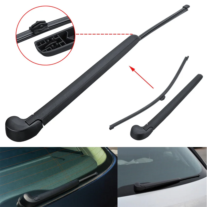 Car Wiper Blade Rear Back Window Windshield Wipers Arm & Blade Kit For Audi Q5 2008 2009 2010 2011 2012 2013 2014 8R0955407 2