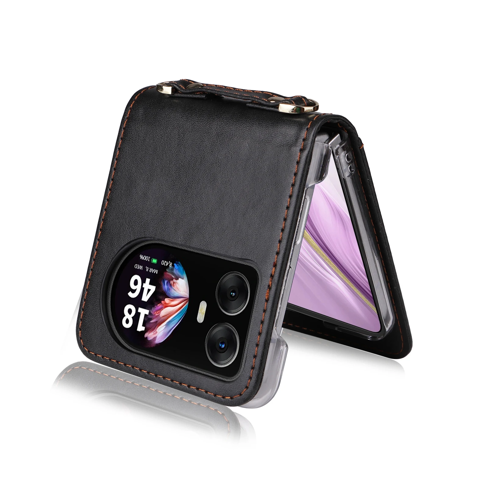 Luxury Leather Flip Wallet Phone Case with Stand Function and Card Holder