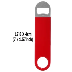 Premium Rubber-Coated Stainless Steel Bottle Opener, 7-Inch, Professional Speed Design (Red 7inch)