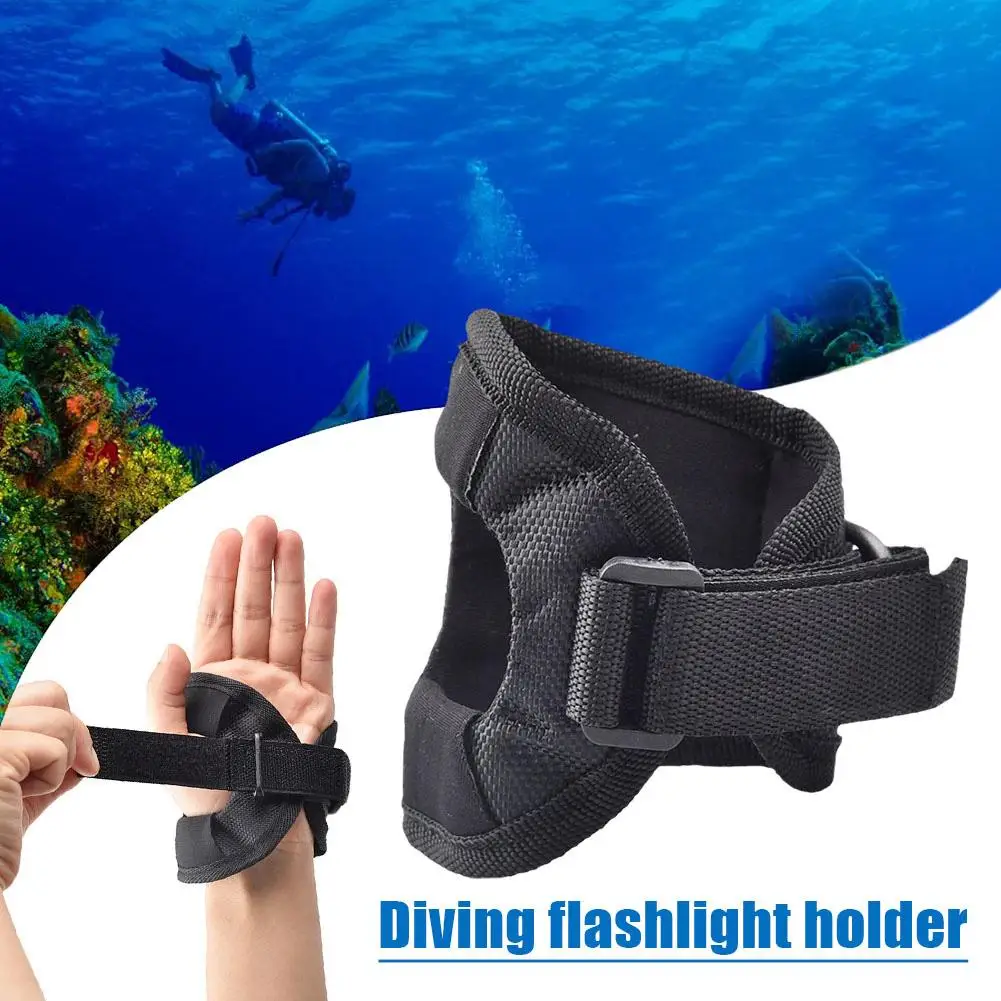 Diving Flashlight Holder Gloves Outdoor Diving Cycling Wrist Accessories Cover Adjustable Mountaineering Sports Flashlight O8U6