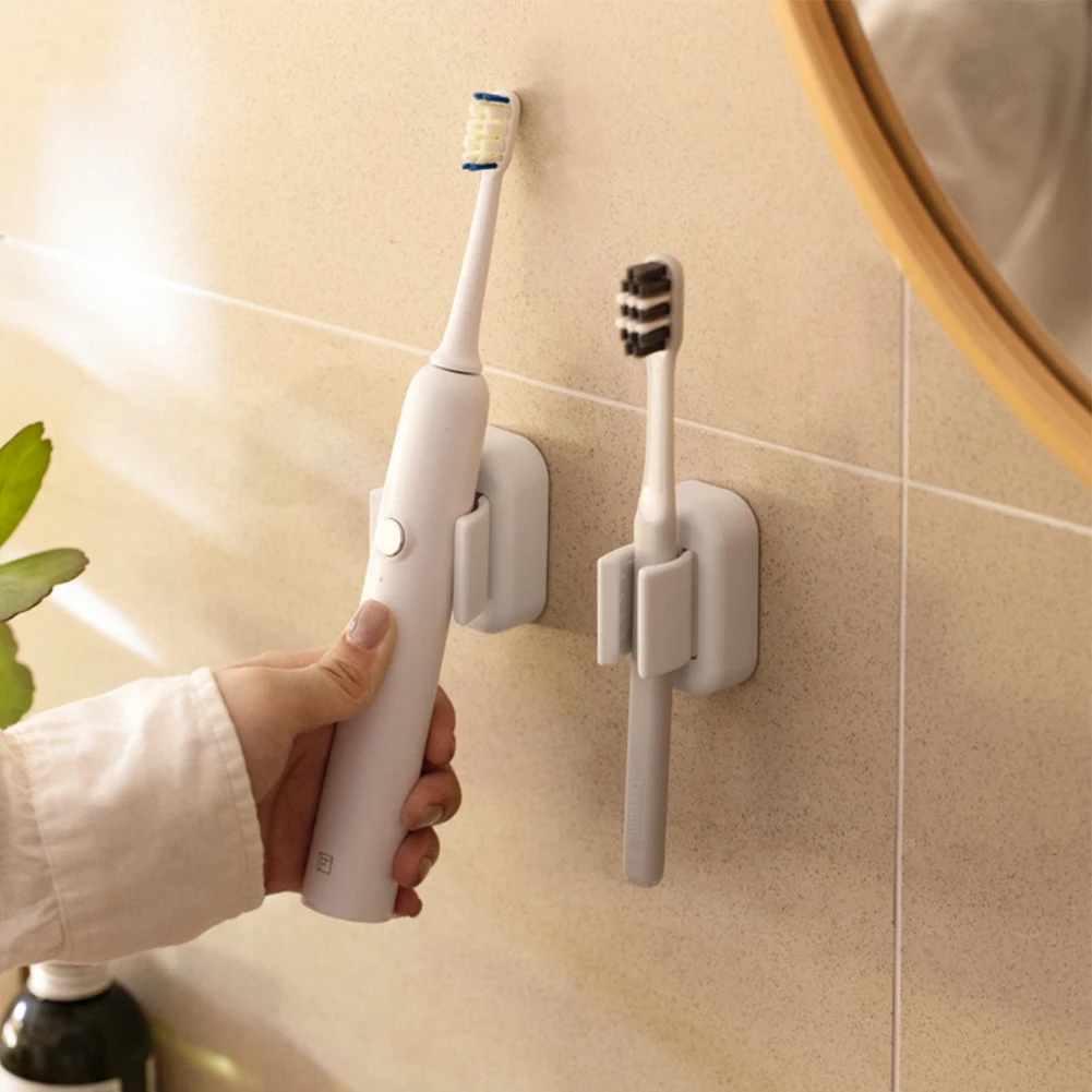

~2Pcs Toothbrush Stand Rack Organizer Electric 1Toothbrush Wall-Mounted Holder Space 1Saving Bathroom Accessories